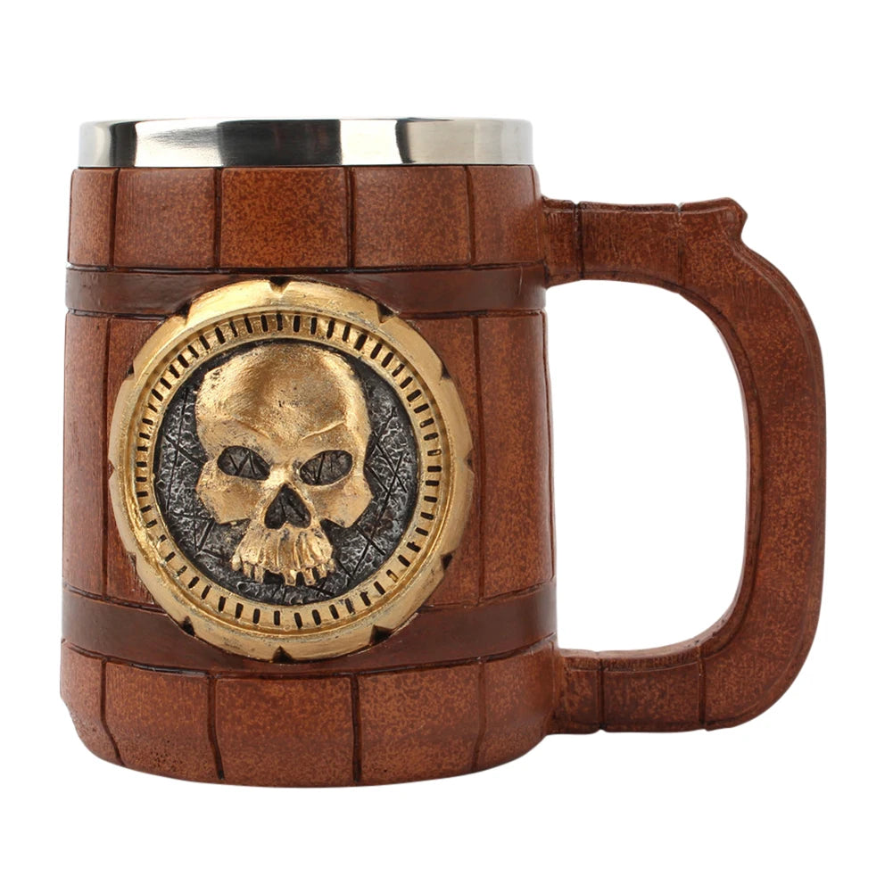 The Berserker’s Mug – Viking Wooden Tankard with Steel Rim