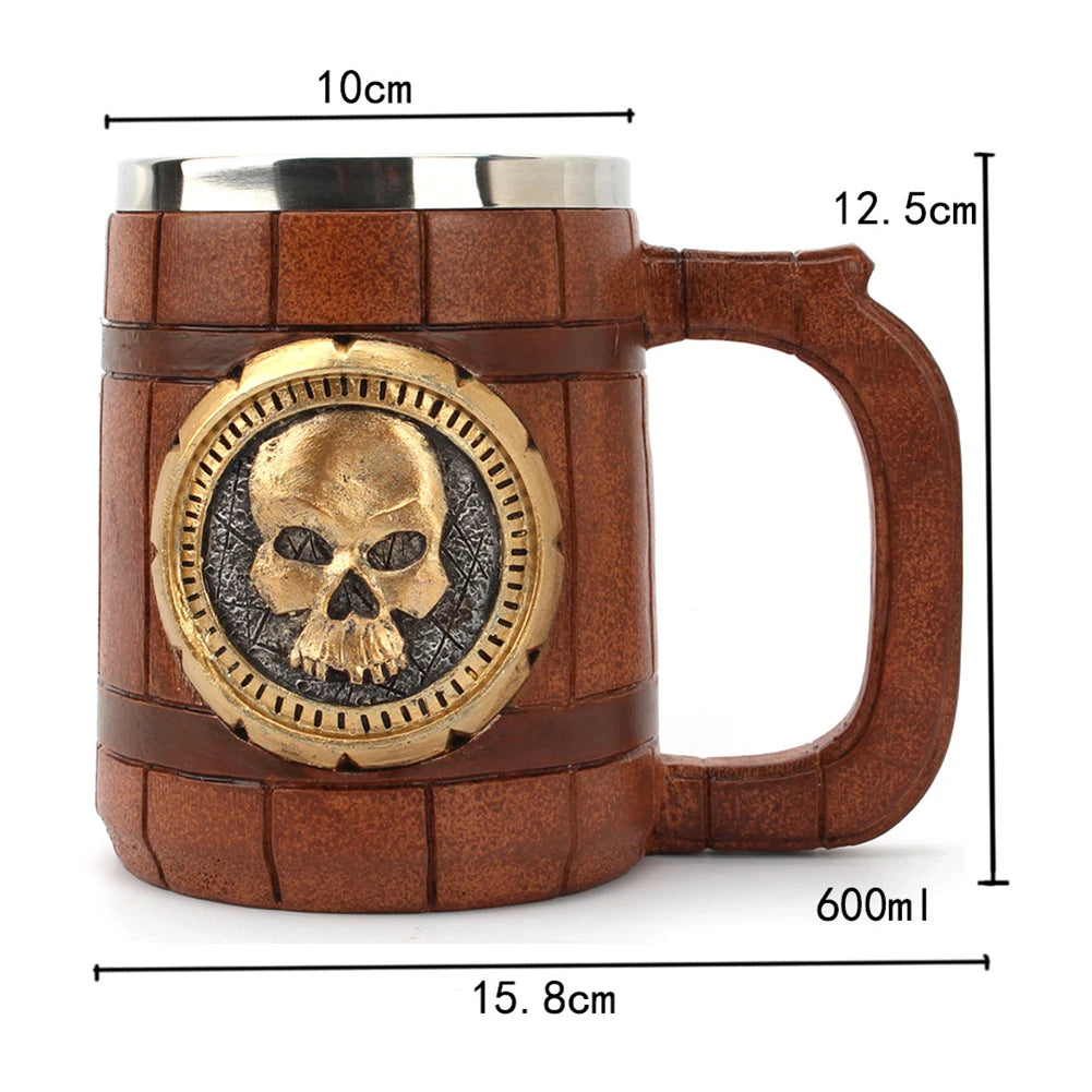 The Berserker’s Mug – Viking Wooden Tankard with Steel Rim