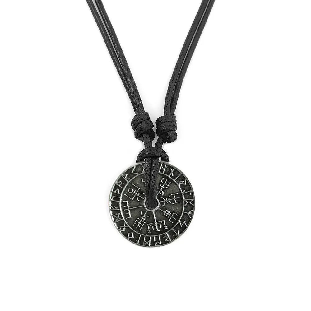 Nordic Viking Hollow Rune Pendant Adjustable Pendant Necklace Viking Ethnic Style Pendant
