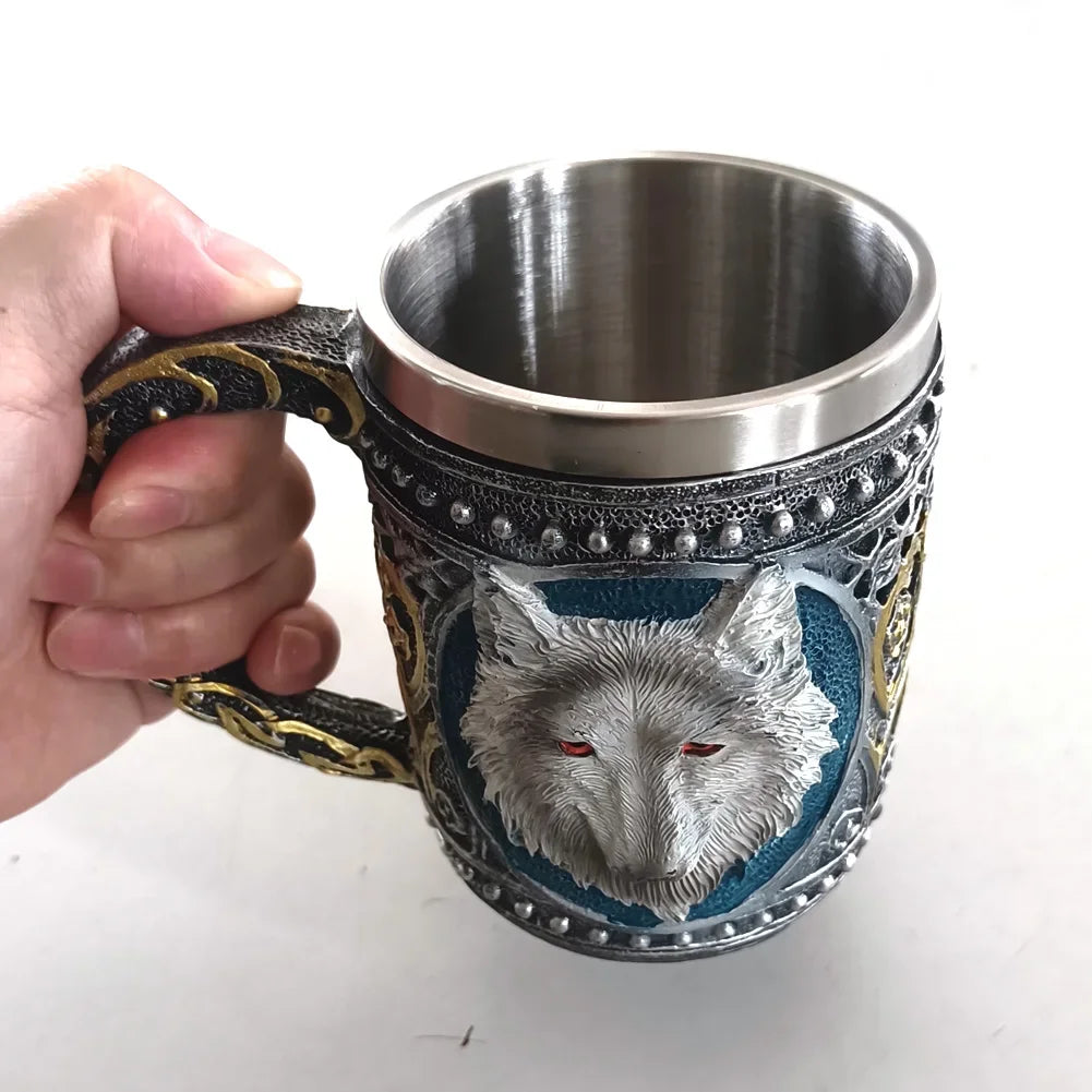 The Berserker’s Mug – Viking Wooden Tankard with Steel Rim
